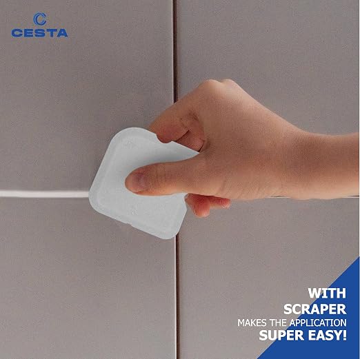 Tile Grout Repair Kit White - Fast Drying Premixed Grout Filler for Bathroom, Kitchen & Floor - Restore & Renew Tile Joints Line - Squeeze Tube with Applicator - Fills Cracks and Gaps (8.8 oz)