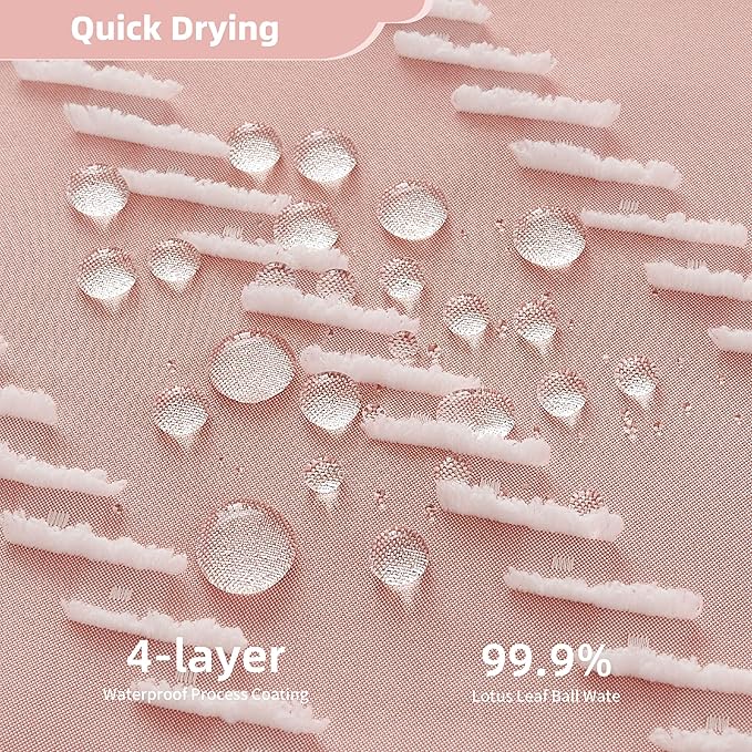 Pink Boho Shower Curtain White Tassel Woven Fabric Cute Shower Curtain Modern Farmhouse Textured Tufted Chevron Striped Minimalist 72 x 72 Bathroom Shower Curtains