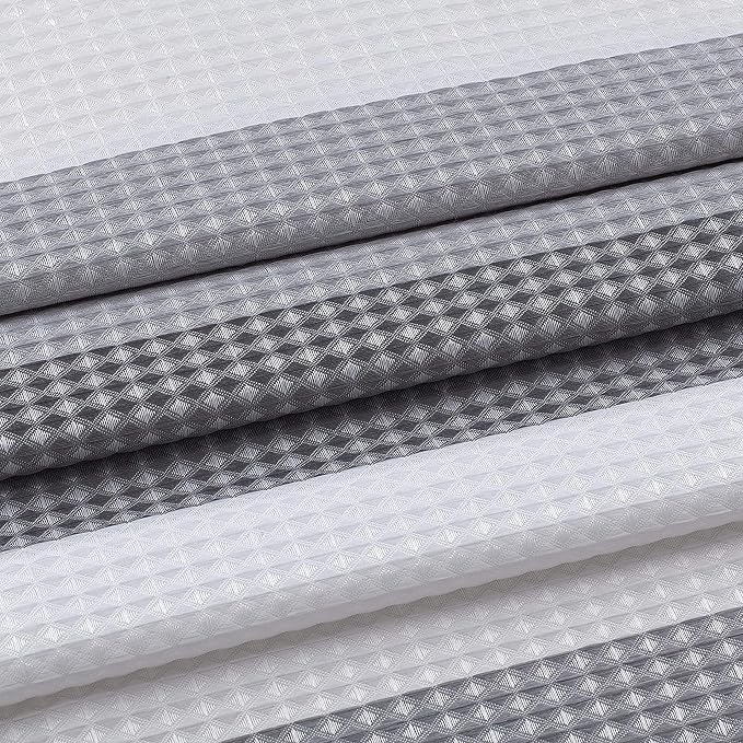 Dainty Home Waffle Weave Waterproof Shower Curtains, Grey 70" x 72", Bath Curtains, Shower Curtain Waterproof Fabric with 12 Roller Ball Hooks