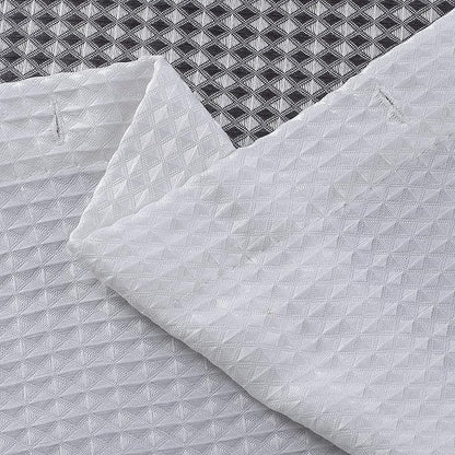 Dainty Home Waffle Weave Waterproof Shower Curtains, Grey 70" x 72", Bath Curtains, Shower Curtain Waterproof Fabric with 12 Roller Ball Hooks