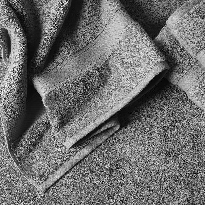 SUPERIOR Egyptian Cotton Ultra Plush & Absorbent, 6 Piece Set, Charcoal | Quick Dry, Soft Luxury Towel Set, Bath Essentials, Guest Bath, Spa, 2 Bath, 2 Hand, 2 Face Towels, Madeline Towels