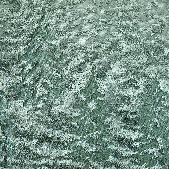 SKL Home Fall/Christmas/Winter Wispy Trees Bath Towel, 100% Cotton, Sage | 550 GSM. Soft & absorbent. Textured jacquard pattern. Great for lodge/cabin décor & holiday gifting.