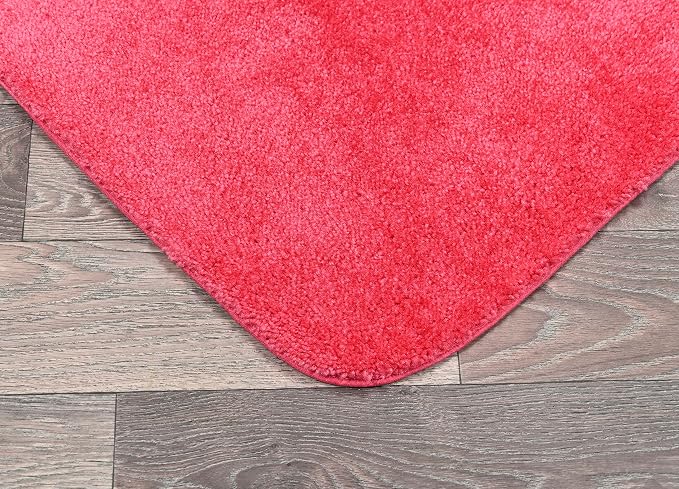 Garland Rug Traditional Nylon Washable Pink Hibiscus 3 Piece Set - Lid, Contour, Bath Rug - Soft, Absorbent, and Stylish for Your Bathroom