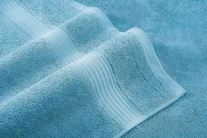American Veteran Towel, 6 Piece Towel Set for Bathroom, 100% Cotton Turkish Bathroom Towels, 2 Bath Towels 2 Hand Towels 2 Washcloths, Sky Blue