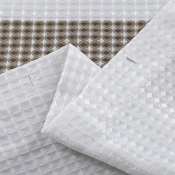Dainty Home Bathroom 3D Textured Bath Ombre Waffle Shower Curtain Set with 12 Roller Ball Hooks, 70x72 Water Resistant Polyester Fabric. Washable, Durable, Perfect Stylish Shower Curtain Decor