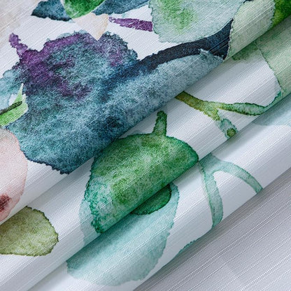 Dainty Home Floral Waterfall 3D Textured Weave Shower Curtain for Bathroom 70" x 72" Water-Resistant Washable Polyester Blend Fabric Bath Curtain, Decorative Bathroom Décor