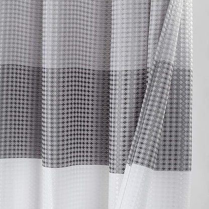 Dainty Home Waffle Weave Waterproof Shower Curtains, Grey 70" x 72", Bath Curtains, Shower Curtain Waterproof Fabric with 12 Roller Ball Hooks