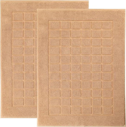 Superior 100% Cotton Bathmat Set, Bath Mats, Bathroom Decor, Shower, Bathtub Essentials, Home Accessories, Small Washable Rug, No Backing, Heavyweight, Nora Collection, Set of 2, 22" x 35", Rust