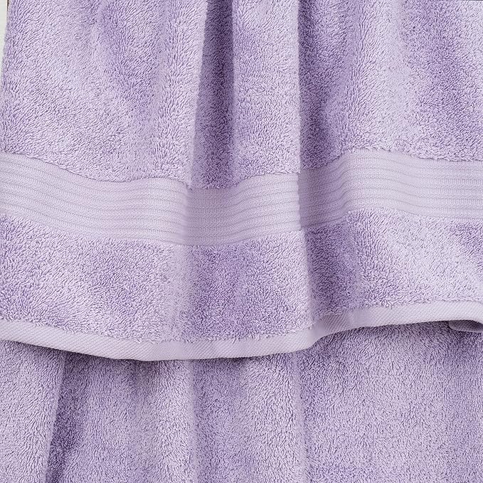 Cotton Paradise 100% Cotton Turkish Washcloth Set for Bathroom, 4 Piece Soft Absorbent Small Towels Wash Rags, Lilac