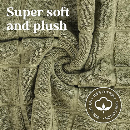 Superior 100% Cotton Bathmat Set, Bath Mats, Bathroom Decor, Shower, Bathtub Essentials, Accessories, Small Washable Rug, No Backing, Heavyweight, Nora Collection, Set of 2, 22" x 35", Forest Green