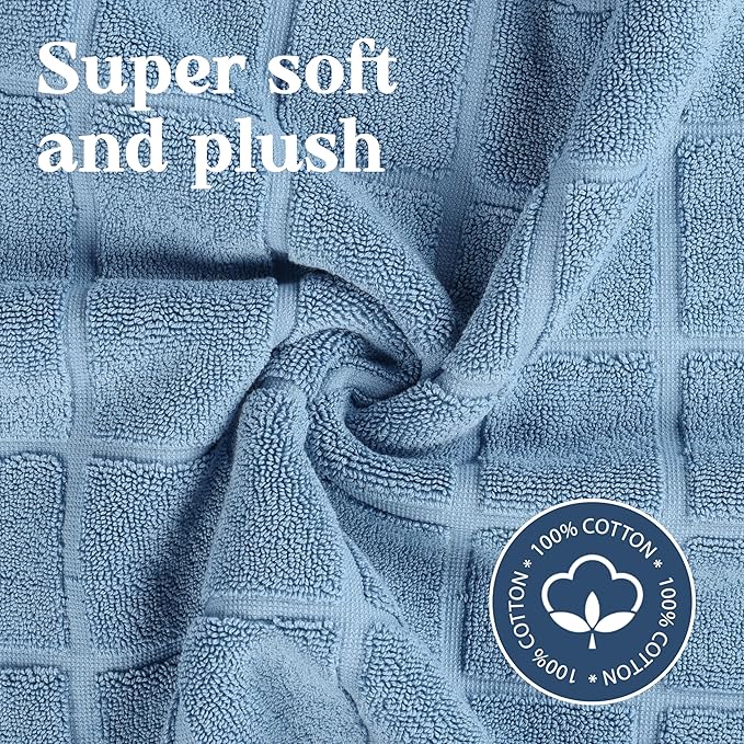 Superior 100% Cotton Bathmat Set, Bath Mats, Bathroom Decor, Shower, Bathtub Essentials, Home Accessories, Small Washable Rug, No Backing, Heavyweight, Nora Collection, Set of 2, 22" x 35", Denim Blue