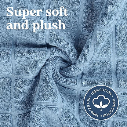 Superior 100% Cotton Bathmat Set, Bath Mats, Bathroom Decor, Shower, Bathtub Essentials, Home Accessories, Small Washable Rug, No Backing, Heavyweight, Nora Collection, Set of 2, 22" x 35", Denim Blue