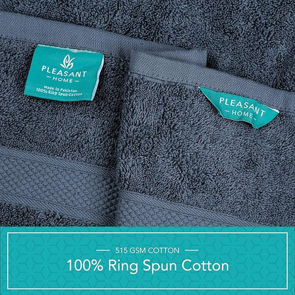 Pleasant Home Bath Towels Set of 6 (24” x 50”) 100% Cotton, 515 GSM | Lightweight, Soft & Highly Absorbent Luxury Towels for Bathroom | for Gym, Pool & Spa | 6 Pack, Navy