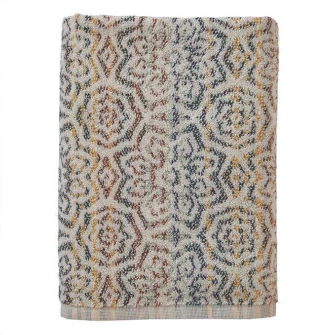 SKL Home Rhapsody Bath Towel, Premium 100% Cotton, Spice | 550 GSM weight. Spa-level quality. Soft & absorbent terry. Reversible jacquard pattern for 2-looks-in-1.