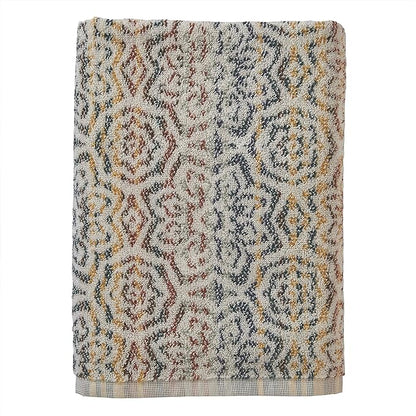 SKL Home Rhapsody Bath Towel, Premium 100% Cotton, Spice | 550 GSM weight. Spa-level quality. Soft & absorbent terry. Reversible jacquard pattern for 2-looks-in-1.