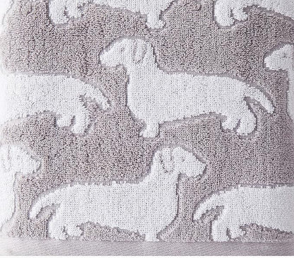 SKL Home Dog Bath Towel, Gray | 550 GSM weight. Plush & absorbent terry jacquard. Great for pet lovers.