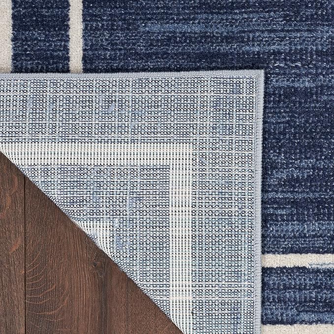 Nourison Home Nourison Essentials Navy/Ivory 9' x 12' Area Rug - Easy Clean, Non Shedding, Bed Room, Living Room, Dining Room, Kitchen (9' x 12')