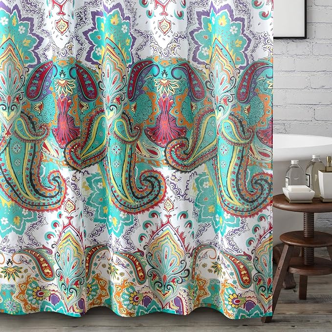 Greenland Home Fashions Fabric Sensations Shower Curtain, Stylish Bathroom Decor, Machine Washable, 72 inches x 72 inches, Nirvana