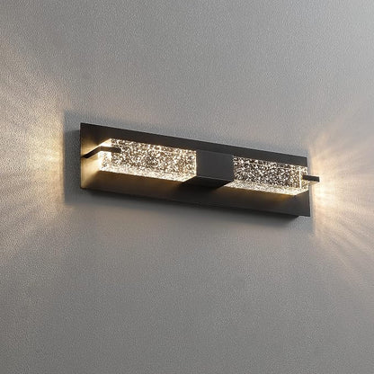 WOSHITU LED Wall Sconce Light: 19 Inch Black Modern Sconces Wall Lighting 3000K Dimmable Crystal Wall Lamps Indoor Bathroom Sconce Wall Mount Light Fixtures for Living Room/Bedroom/Hallway