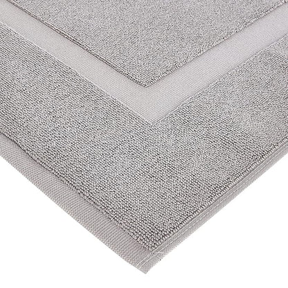 Amazon Basics Banded Bathroom Bath Rug Mat, Machine Washable, 100% Cotton, 31" x 20", Light Gray