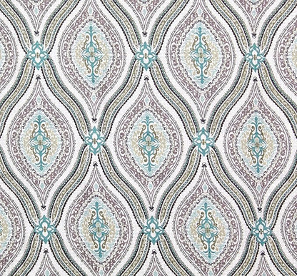 Serafina Home Hotel Quality Fabric Bathroom Shower Curtain: Modern Damask Paisley - Beige, Green and Taupe (72 x 70 inches)