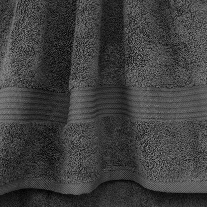 Cotton Paradise 100% Cotton Turkish Washcloth Set for Bathroom, 4 Piece Soft Absorbent Small Towels Wash Rags, Dark Gray