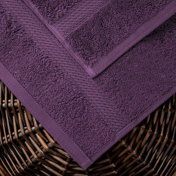 SUPERIOR Egyptian Cotton Ultra Plush & Absorbent, 10 Piece Set, Plum | Quick Dry, Soft Luxury Towel Set, Bath Essentials, Guest Bath, Spa, 2 Bath, 4 Hand, 4 Face Towels, Madeline Towels