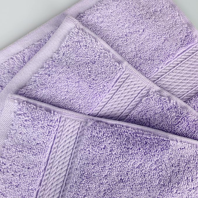 SUPERIOR Egyptian Cotton Pile Heavyweight Bath Sheet, 2 Piece Set, Purple | Highly Absorbent, Ultra Soft Luxury 800 GSM Towel Set for Bathroom, Shower, Hotel Essentials Oversize Plush Madeline Towels