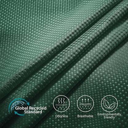 Siiluminisoy Shower Curtain and Liner Set, Waffle Shower Curtain Set with 12 Stainless Steel Hooks, Waterproof Luxury Fabric Shower Curtains for Bathroom and Hotel, Dark Green, 72" W x 84" H