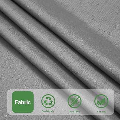 3 in 1 Shower Curtain Set, 72x78 Grey Shower Curtain and Liner with 12 Double Sided Shower Curtain Hooks, Cloth Shower Curtains for Bathroom,Waterproof
