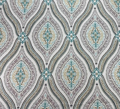 Beige Floral Damask Paisley Fabric Bathroom Shower Curtain, 70" x 72" | Elegant Modern Fabric with Hues of Beige Green Taupe, Luxury Hotel Rustic Boho Farmhouse Décor