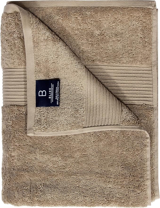 Luxury Oversized Bath Towels | 650 GSM, 34" x 56" | Hotel Quality, Soft & Highly Absorbent | Quick Dry, Thick, Combed Cotton Bathroom Towels | Mocha - 4 Pack