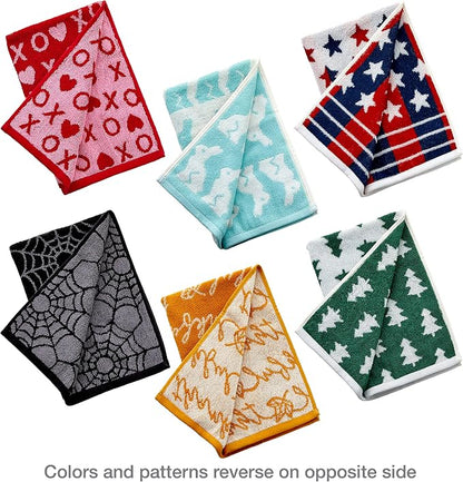 SKL Home Seasonal Jacquard Hand Towel Gift Set, 6 Count, Multicolored