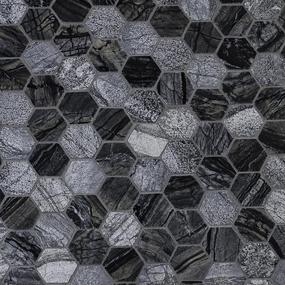 MSI Henley Hexagon Natural Marble Tile for Kitchen Backsplash, for Bathroom, Accent Wall Tile, and Shower Tile, 11.81 in. x 12 in. Mesh-Mounted Mosaic Tile (9.8 sq. ft./case)