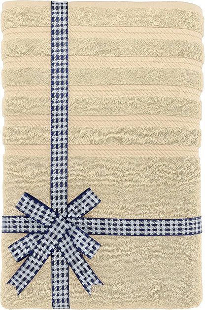 American Soft Linen 35x70 Jumbo Large Bath Towel, 600 GSM 100% Cotton Turkish Bath Sheet, Oversized Luxury Bath Towel for Bathroom Beach and Pool, Beige