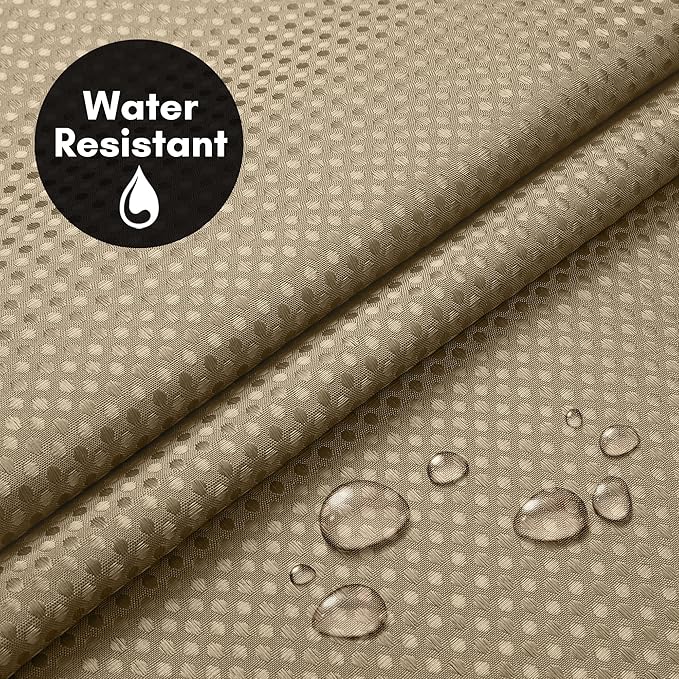 Americanflat 72x75 Hookless Waffle Pattern Shower Curtain - Water-Resistant Long Shower Curtain with Sheer Panel, Snap-in Liner, and Durable Grommets - 100% Polyester - Yellow