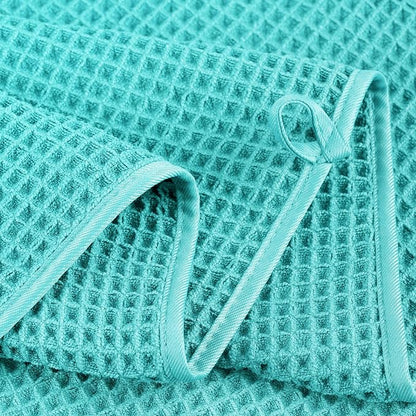 POLYTE 430 GSM Poly Blend Microfiber Quick Dry Waffle Bath Towel, 30x60 in | 4 Pack, Oversize, Lint Free, Body Towel