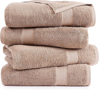 LANE LINEN Large Bath Sheet Set Oversized Soft Absorbent Quick Dry - Taupe | Bath Sheets Set - OEKO-TEX Certified, Ring-Spun Durability, Generously Sized, Oversized & Roomy, Lightweight & Breathable