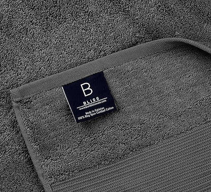 Luxury Oversized Bath Towels | 650 GSM, 34" x 56" | Hotel Quality, Soft & Highly Absorbent | Quick Dry, Thick, Combed Cotton Bathroom Towels | Dark Grey - 4 Pack