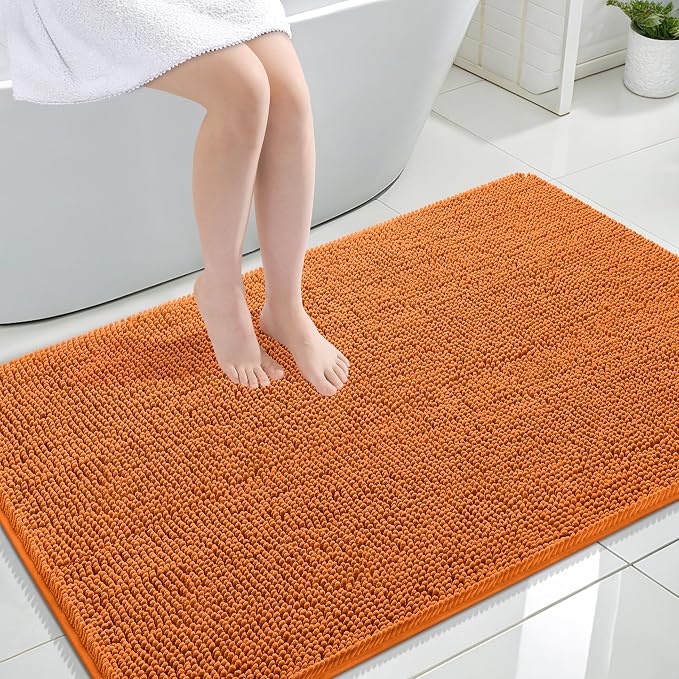 OLANLY Large Bathroom Rugs 47x32, Extra Soft Absorbent Chenille Bath Rugs | Clay, Quick-Drying Rubber Backing, Machine Washable Bath Mat for Bathroom Floor, Tub and Shower, Home Decor Accessories