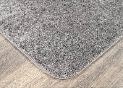 Garland Rug Traditional Nylon Washable Medium Gray 2 Bath Rugs (17" X 24", 21" X 34") - Soft, Absorbent, and Stylish for Your Bathroom