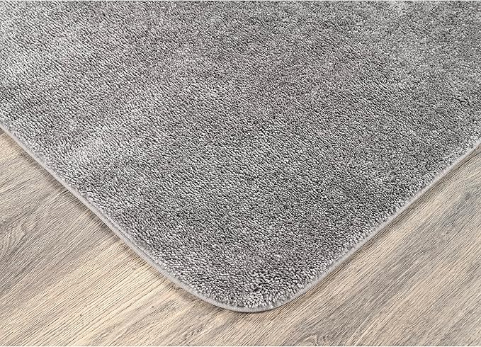 Garland Rug Traditional Nylon Washable Medium Gray 3 Bath Rugs (17" X 24", 21" X 34", 21" X 34") - Soft, Absorbent, and Stylish for Your Bathroom