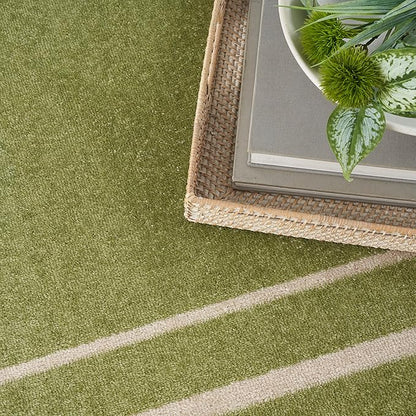 Nourison Home Nourison Essentials Green Ivory 5' x 7' Area Rug - Easy Clean, Non Shedding, Bed Room, Living Room, Dining Room, Kitchen (5' x 7')