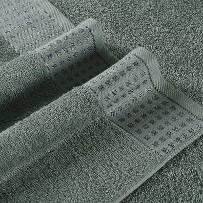 GLAMBURG 100% Cotton Ultra Soft 6 Pack Towel Set, Contains 2 Bath Towels 28x55 Inches, 2 Hand Towels 16x24 Inches & 2 Wash Coths 12x12 Inches, Compact Absorbent Lightweight & Quickdry - Jade