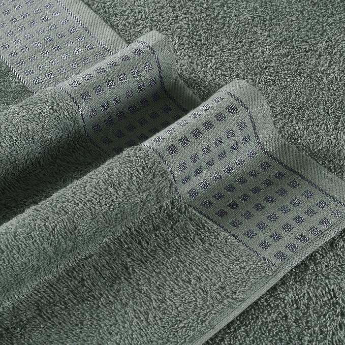 GLAMBURG 100% Cotton 2 Pack Oversized Bath Towel Set 28x55 Inches, Ultra Soft Highly Absorbant Compact Quickdry & Lightweight Large Bath Towels, Ideal for Gym Travel Camp Pool - Jade