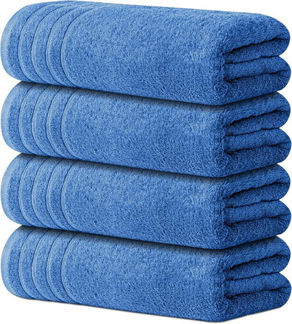 Avalon Towels Bath Towels Set of 4, Size 30 x 60 Inches - 60% Cotton, 40% Viscose Made from Bamboo, Soft and Absorbent, Quick Drying, Lightweight, Perfect for Daily Use