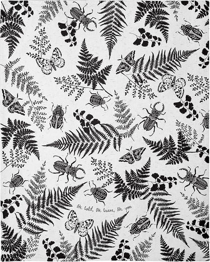 Karma Gifts Black and White Boho Tea Towels, 28" L x 20" W, Beetle