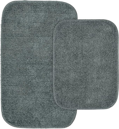 Garland Rug Traditional Bath Rug Set, 2-Piece Set, Dark Gray