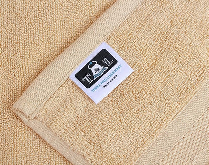 Towel and Linen Mart 4 Pieces Bath Towel Sets - Beige - Soft Feel Luxurious,Quick Dry, Extra Absorbent, 100% Ring Spun Cotton 600 GSM (27 x 54)