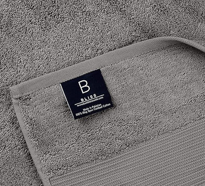 Luxury Oversized Bath Towels | 650 GSM, 34" x 56" | Hotel Quality, Soft & Highly Absorbent | Quick Dry, Thick, Combed Cotton Bathroom Towels | Grey - 4 Pack